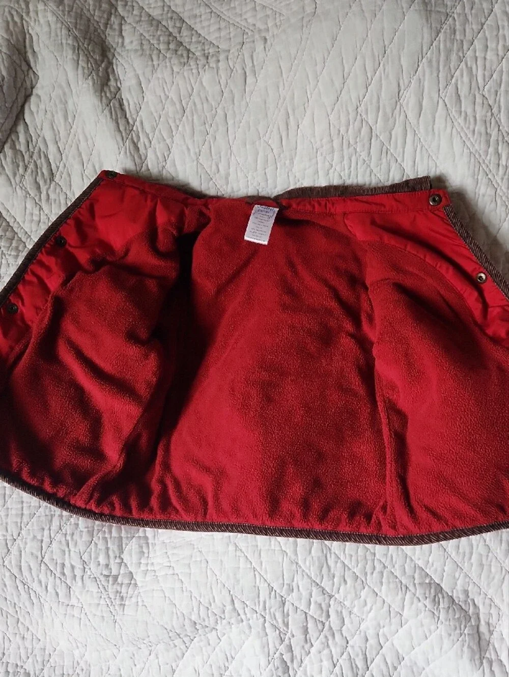 Gymboree Quilted Red Puffer Jacket with Brown Trim 2t/3t